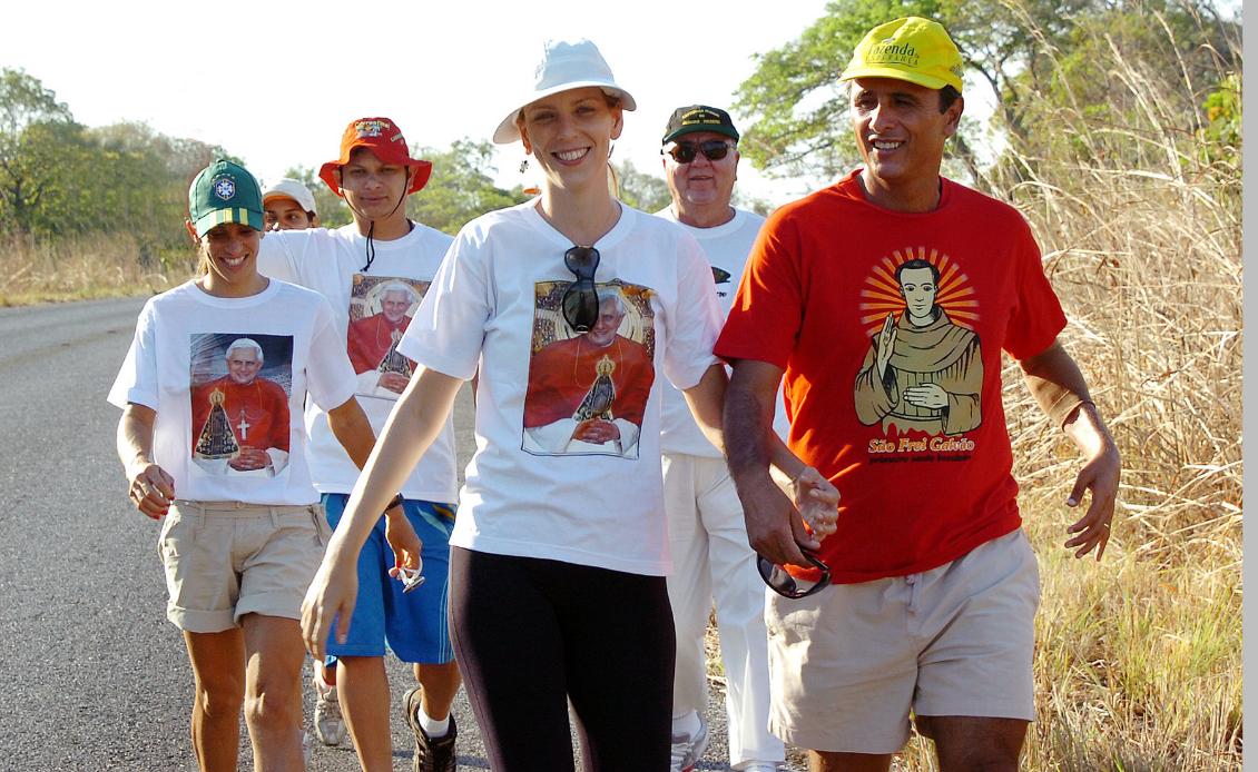 Presidente durante caminhada em 2007