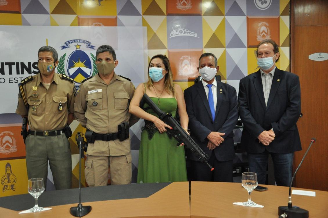 Durante o evento foram entregues armamentos e equipamentos para Polícia Militar do Tocantins. 